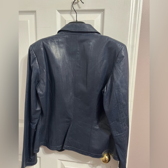 Pretty Blue leather Danier jacket - Picture 2 of 2